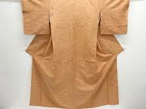 アンティーク　格子織り出し手織り紬着物